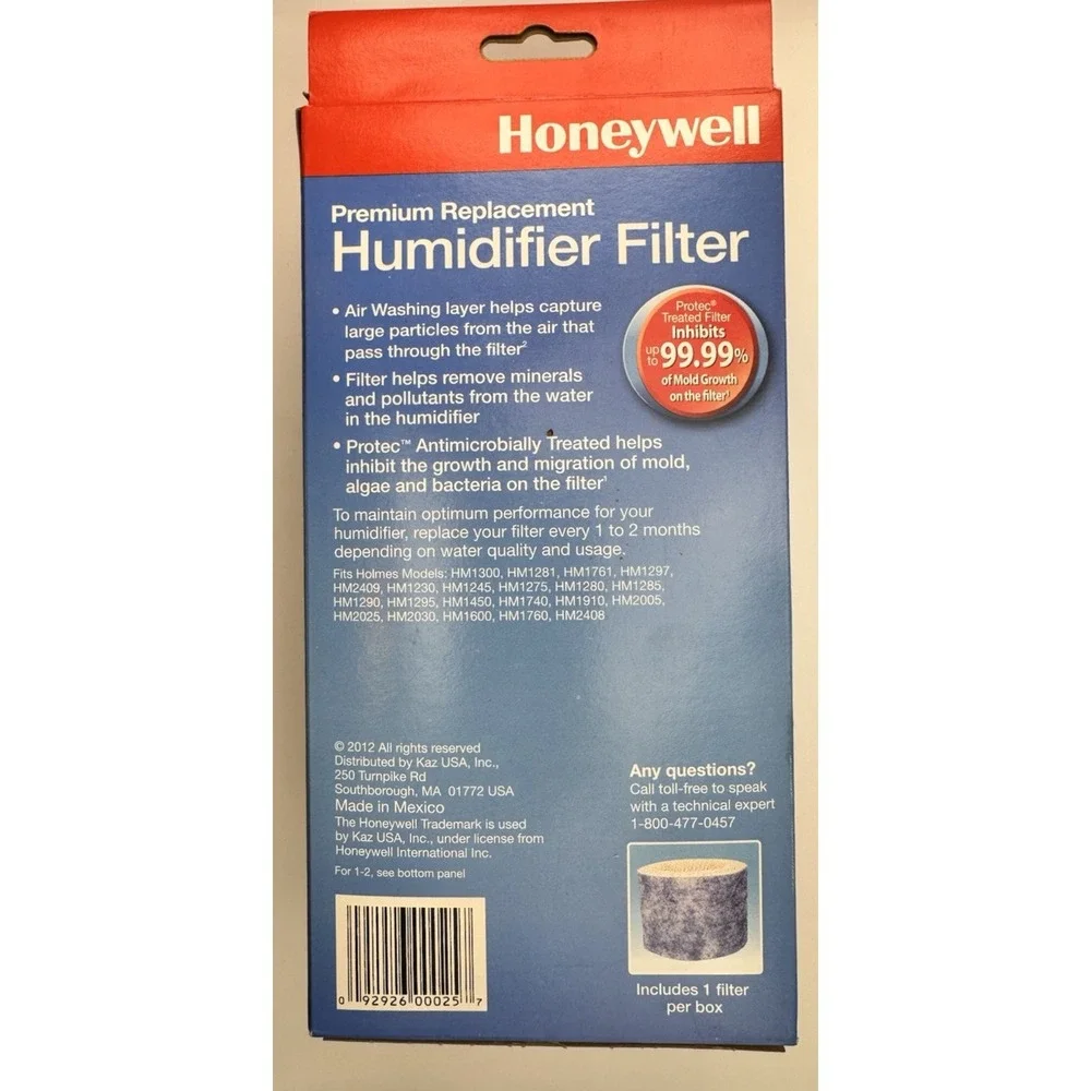 Honeywell Holmes A Humidifier Filter HC-25-TGT Replacement Antimicrobial